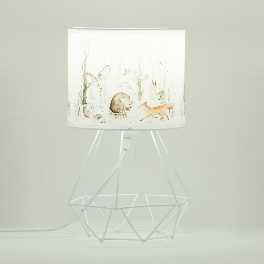 Επιτραπέζιο παιδικό φωτιστικό KIDS ROOM 1xE27/60W/230V διάμ. 18 εκ. με σχέδια ζώων