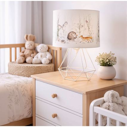 Επιτραπέζιο παιδικό φωτιστικό KIDS ROOM 1xE27/60W/230V διάμ. 18 εκ. με σχέδια ζώων