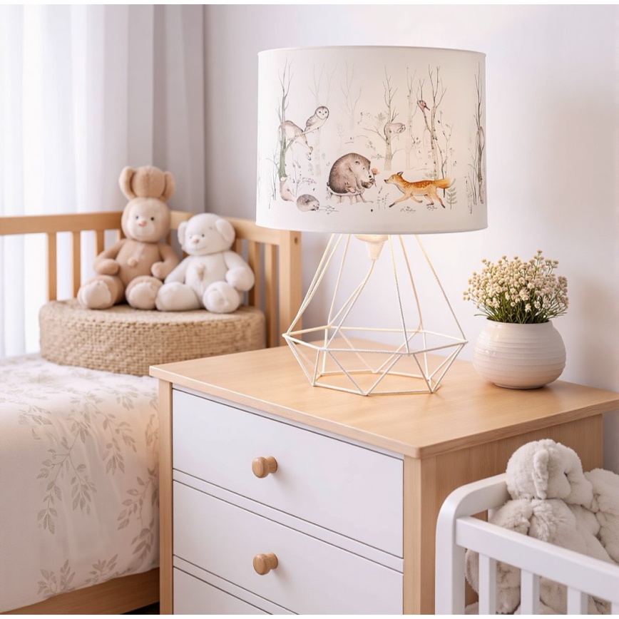 Επιτραπέζιο παιδικό φωτιστικό KIDS ROOM 1xE27/60W/230V διάμ. 18 εκ. με σχέδια ζώων