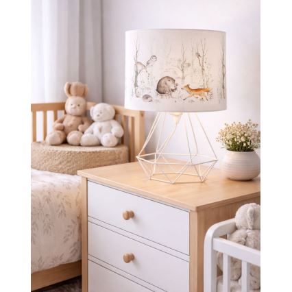 Επιτραπέζιο παιδικό φωτιστικό KIDS ROOM 1xE27/60W/230V διάμ. 18 εκ. με σχέδια ζώων