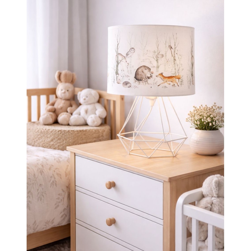 Επιτραπέζιο παιδικό φωτιστικό KIDS ROOM 1xE27/60W/230V διάμ. 18 εκ. με σχέδια ζώων