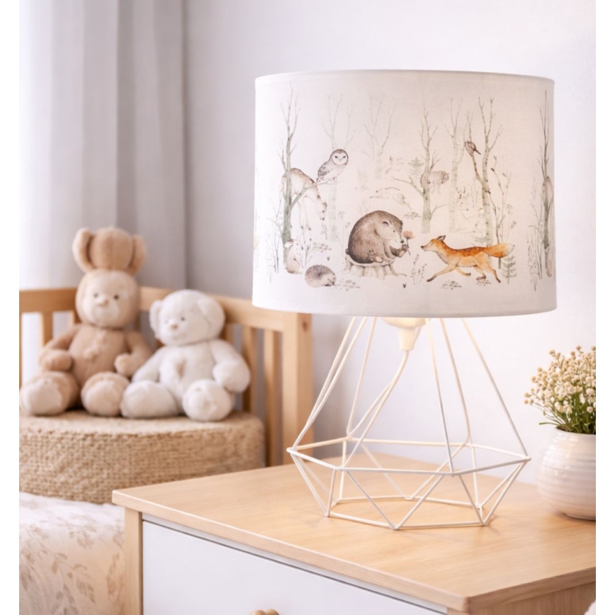 Επιτραπέζιο παιδικό φωτιστικό KIDS ROOM 1xE27/60W/230V διάμ. 18 εκ. με σχέδια ζώων