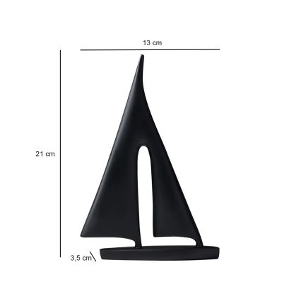 Επιτραπέζιο διακοσμητικό 21 εκ., ρητίνη/μαύρο