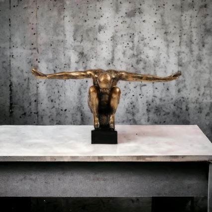 Επιτραπέζιο διακοσμητικό 25x41x20 εκ. ρητίνη/χρυσαφένια πατίνα