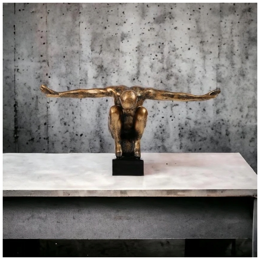 Επιτραπέζιο διακοσμητικό 25x41x20 εκ. ρητίνη/χρυσαφένια πατίνα