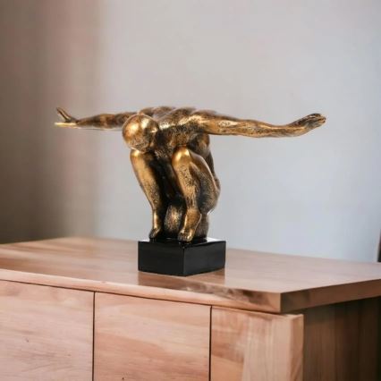 Επιτραπέζιο διακοσμητικό 25x41x20 εκ. ρητίνη/χρυσαφένια πατίνα