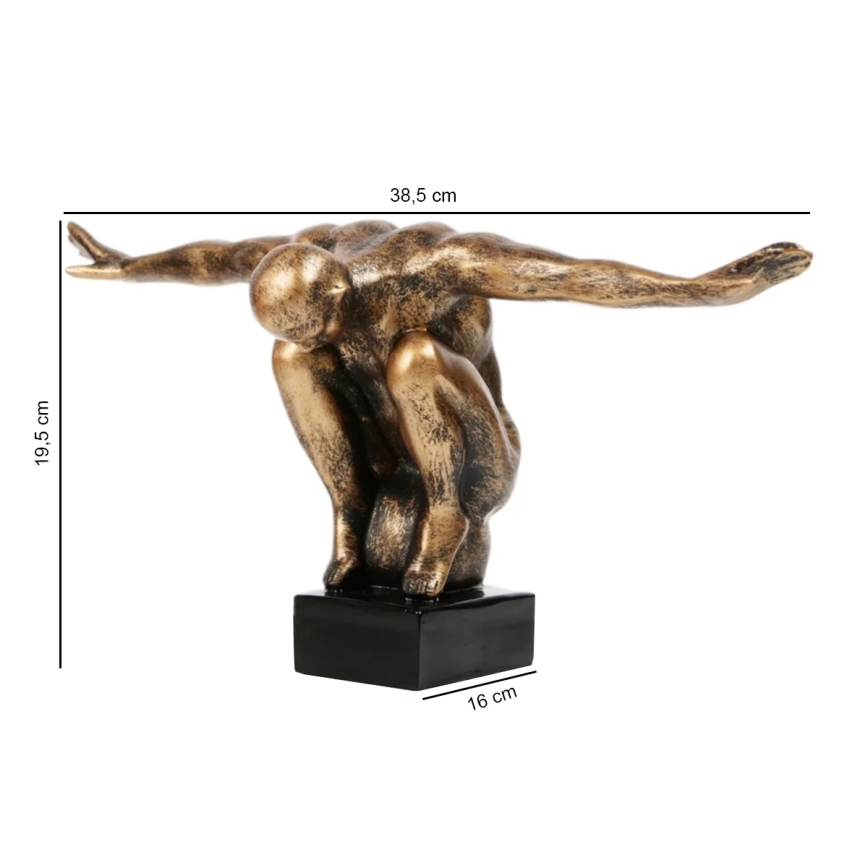 Επιτραπέζιο διακοσμητικό 25x41x20 εκ. ρητίνη/χρυσαφένια πατίνα