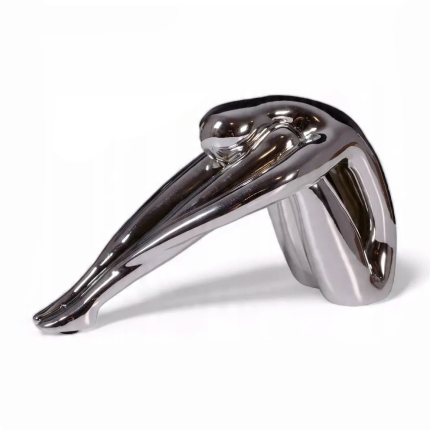 Επιτραπέζιο διακοσμητικό 31x21x17 cm από ρητίνη με γυαλιστερό φινίρισμα χρωμίου