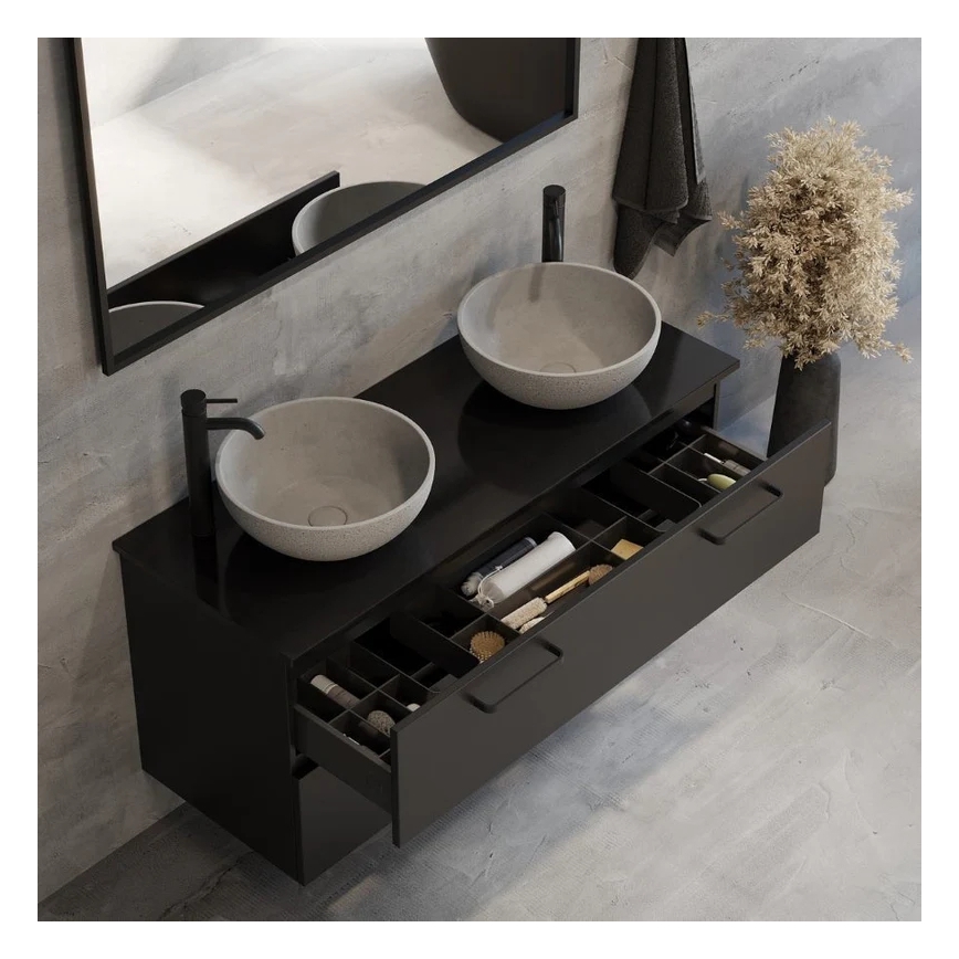 Επιτραπέζιος νιπτήρας BERGEN Ø 39 εκ. σκυρόδεμα/γκρι