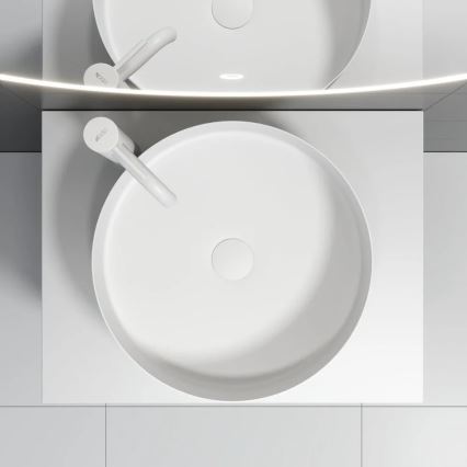 Επιτραπέζιος νιπτήρας LJORDAL, Ø 40 cm, ατσάλι/λευκό