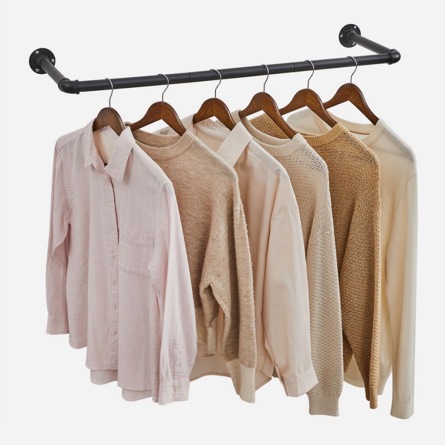 Επιτοίχια κρεμάστρα για κρεμάστρες ρούχων LINEA μαύρη