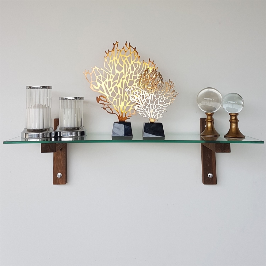 Ράφι τοίχου 85x25 εκ. πεύκο/διάφανο