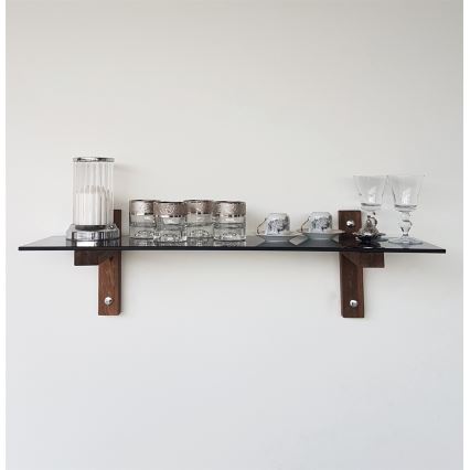 Ράφι τοίχου 85x25 εκ. πεύκο/μαύρο