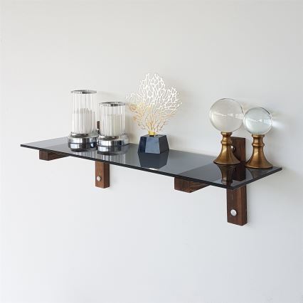 Ράφι τοίχου 85x25 εκ. πεύκο/μαύρο