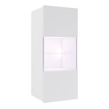 Επιτοίχια ντουλάπα με LED φωτισμό PAVO 117x45 εκ. γυαλιστερό λευκό