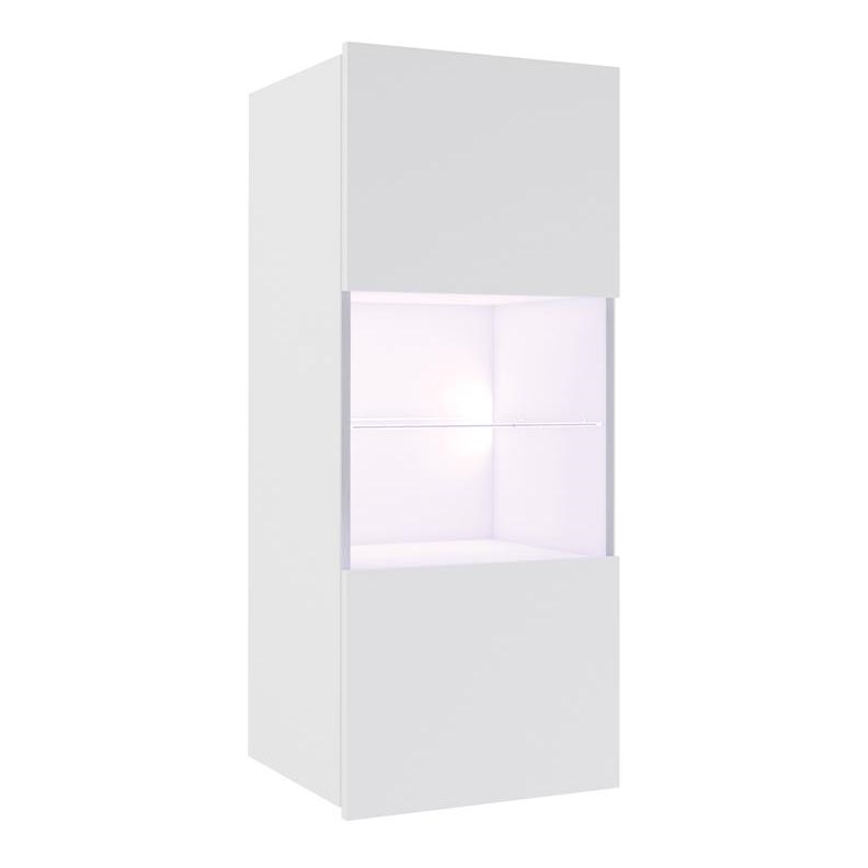 Επιτοίχια ντουλάπα με LED φωτισμό PAVO 117x45 εκ. γυαλιστερό λευκό