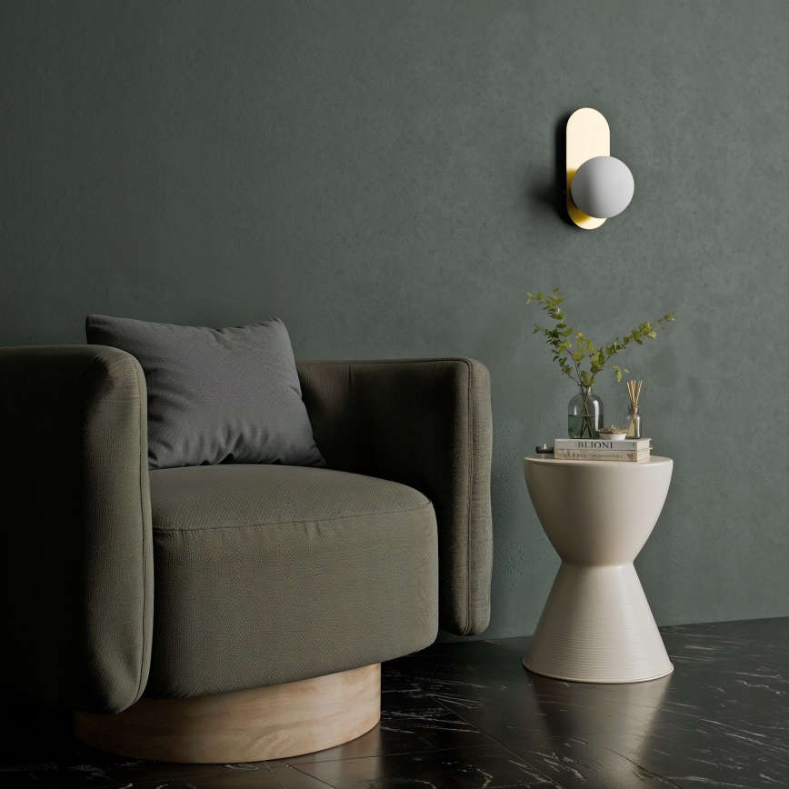 Επιτοίχιο φωτιστικό 1xE27/40W/230V χρυσό/λευκό