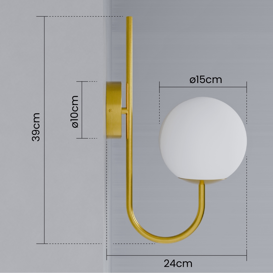 Επιτοίχιο φωτιστικό 1xE27/40W/230V χρυσό/λευκό