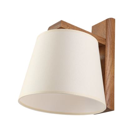 Επιτοίχιο φωτιστικό AIDA 1xE27/15W/230V, δρυς/εκρού χρώματος