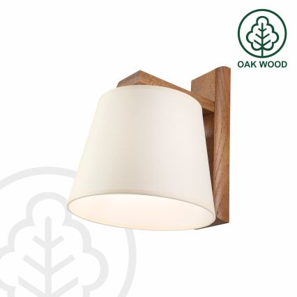 Επιτοίχιο φωτιστικό AIDA 1xE27/15W/230V, δρυς/εκρού χρώματος