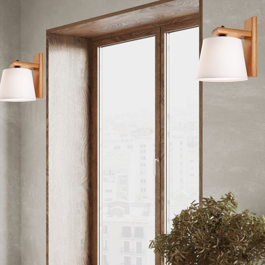 Επιτοίχιο φωτιστικό AIDA 1xE27/60W/230V δρυς