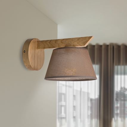 Επιτοίχιο φωτιστικό ANTONIO 1xE14/40W/230V δρυς