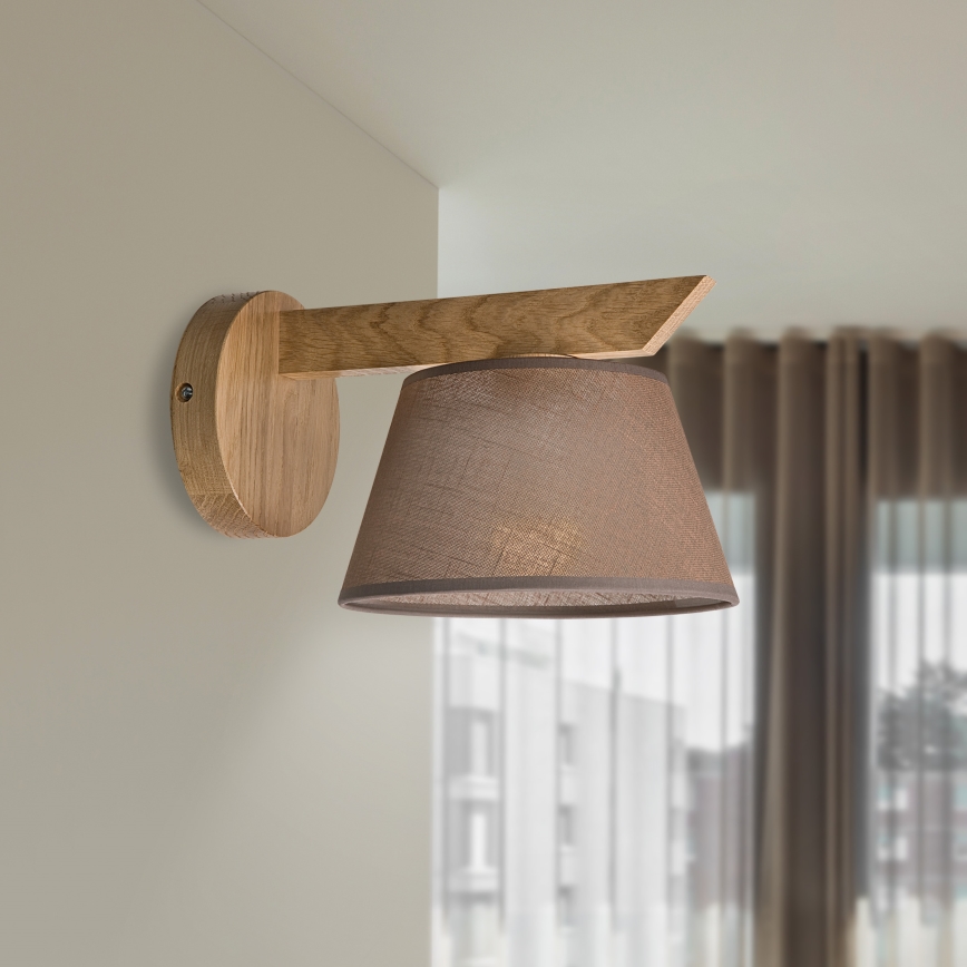 Επιτοίχιο φωτιστικό ANTONIO 1xE14/40W/230V δρυς