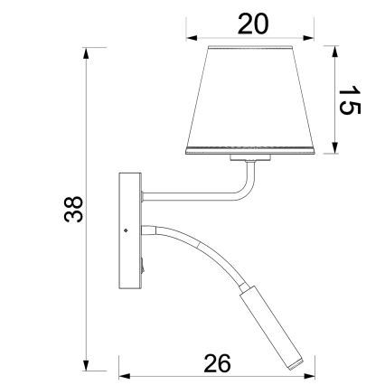 Επιτοίχιο φωτιστικό ARDEN 1xE27/15W/230V + 1xG9/8W μπεζ