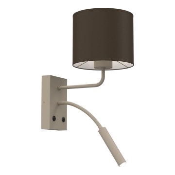 Επιτοίχιο φωτιστικό ARDEN 1xE27/15W/230V + 1xG9/8W μπεζ/καφέ