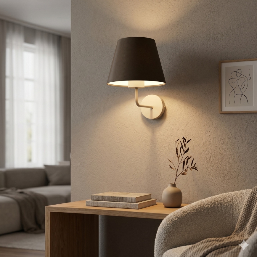 Επιτοίχιο φωτιστικό ARDEN 1xE27/15W/230V μπεζ/καφέ
