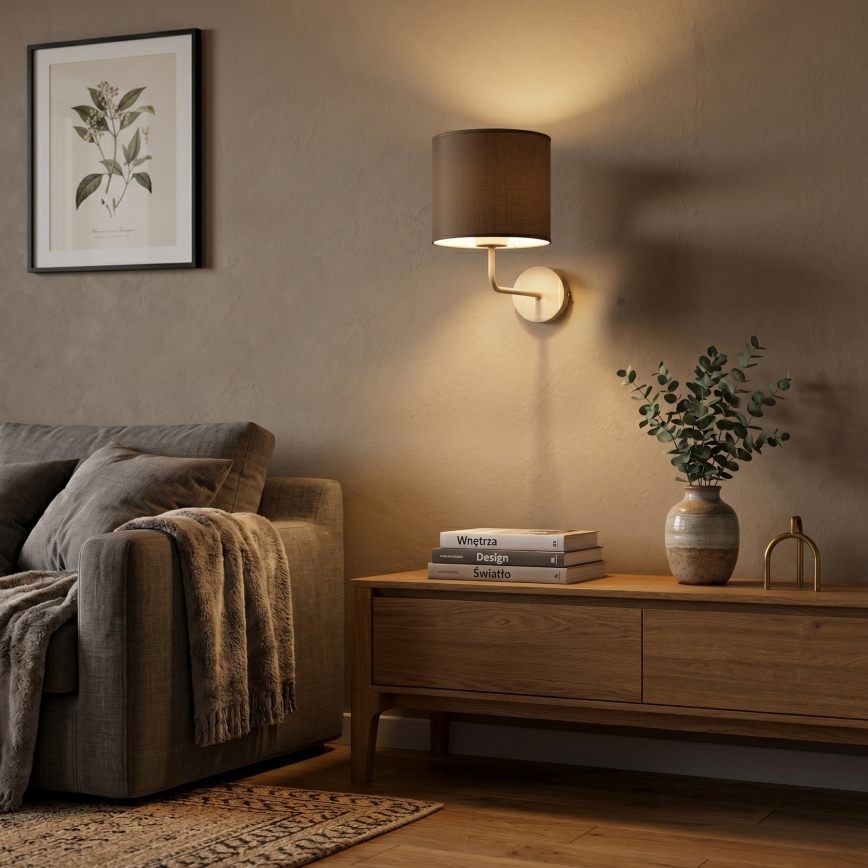 Επιτοίχιο φωτιστικό ARDEN 1xE27/15W/230V μπεζ/καφέ