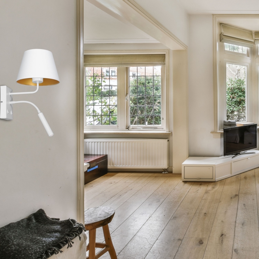 Επιτοίχιο φωτιστικό ARDEN 1xE27/60W+1xG9/8W/230V λευκό/χρυσό