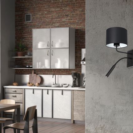 Επιτοίχιο φωτιστικό ARDEN 1xE27/60W+1xG9/8W/230V μαύρο/λευκό