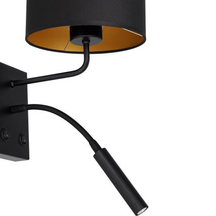 Επιτοίχιο φωτιστικό ARDEN 1xE27/60W/230V + 1xG9/8W μαύρο/χρυσό