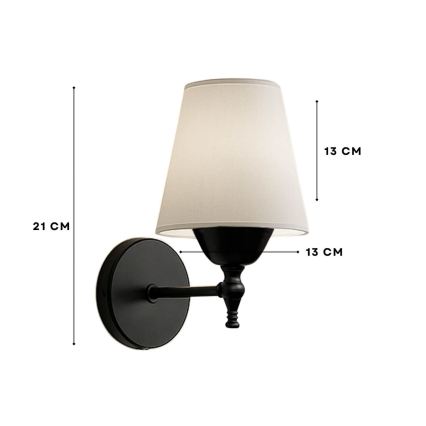 Επιτοίχιο φωτιστικό ASPARAGUS 1xE27/40W/230V μαύρο/κρεμ