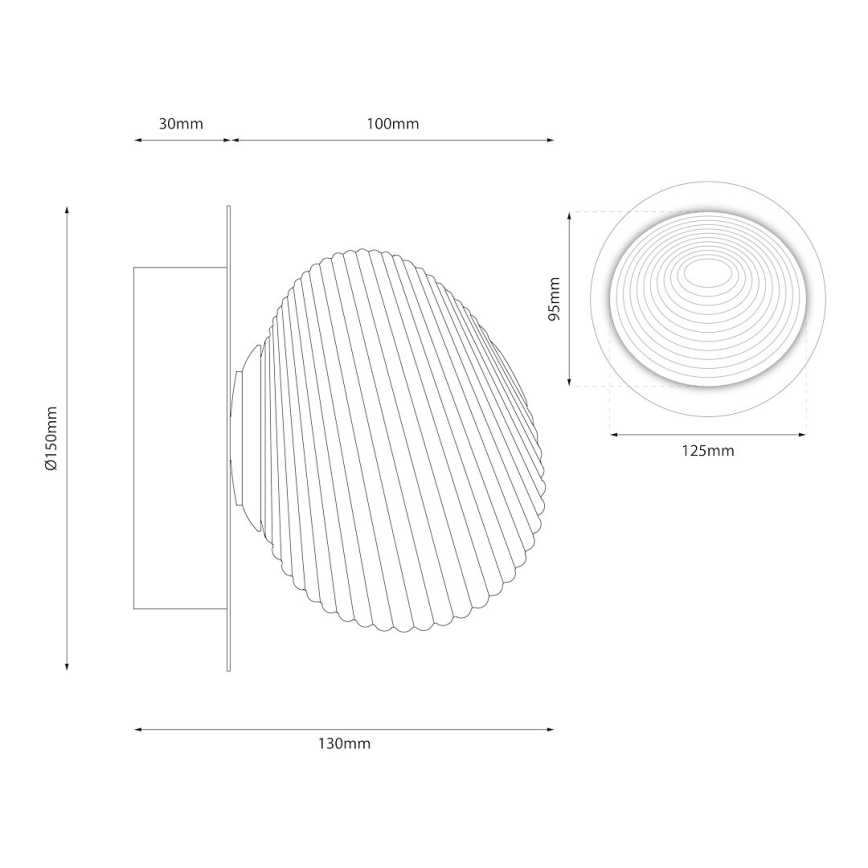 Επιτοίχιο φωτιστικό BOLLA LED/3W/230V χρυσό/καπνιστό μπεζ