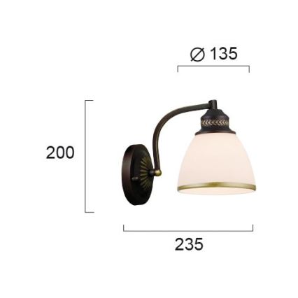 Επιτοίχιο φωτιστικό CLAIR 1xE27/40W/230V καφέ/χρυσό