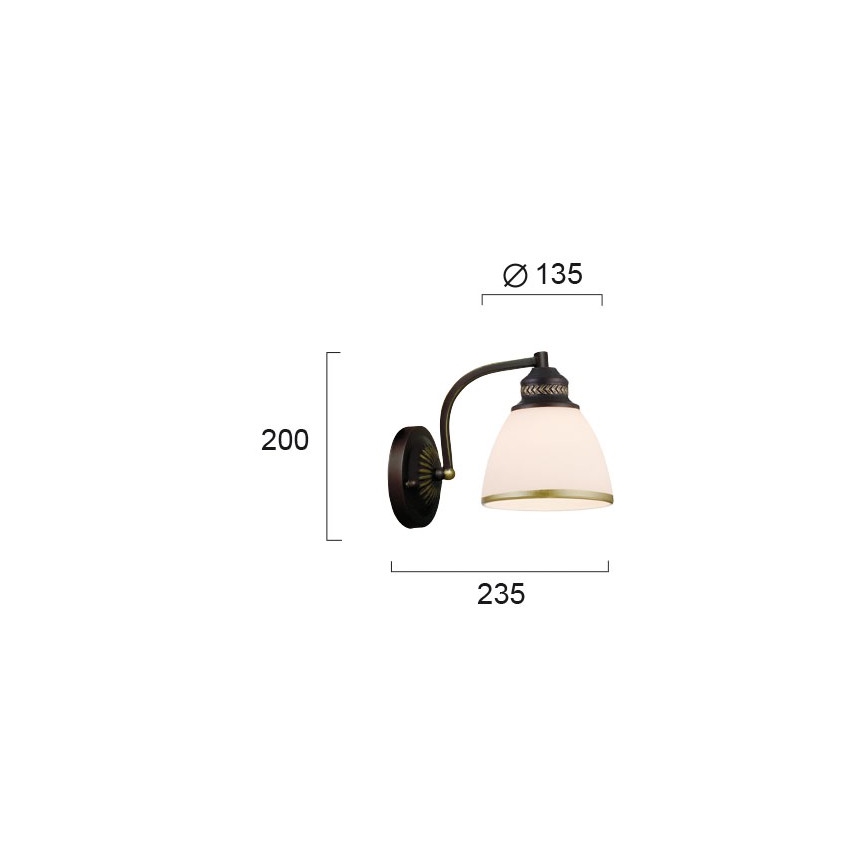 Επιτοίχιο φωτιστικό CLAIR 1xE27/40W/230V καφέ/χρυσό