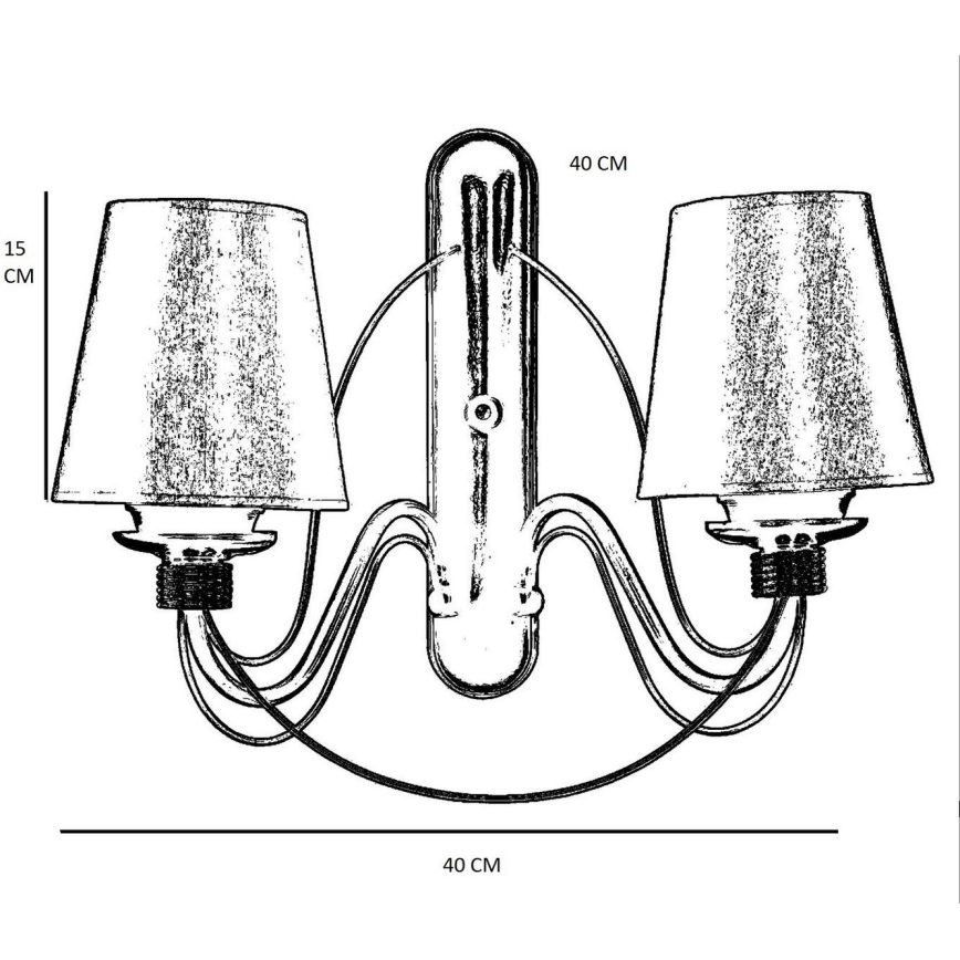 Επιτοίχιο φωτιστικό CLASSIC 2xE27/40W/230V, σε μπρονζέ/μπεζ