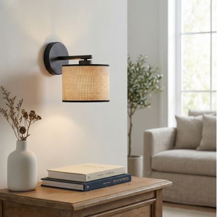 Επιτοίχιο φωτιστικό ECO 1xE27/15W/230V μπεζ/ρατάν