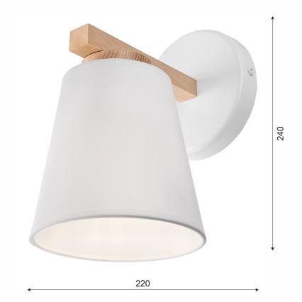 Επιτοίχιο φωτιστικό ELLIE 1xE27/60W/230V οξιά