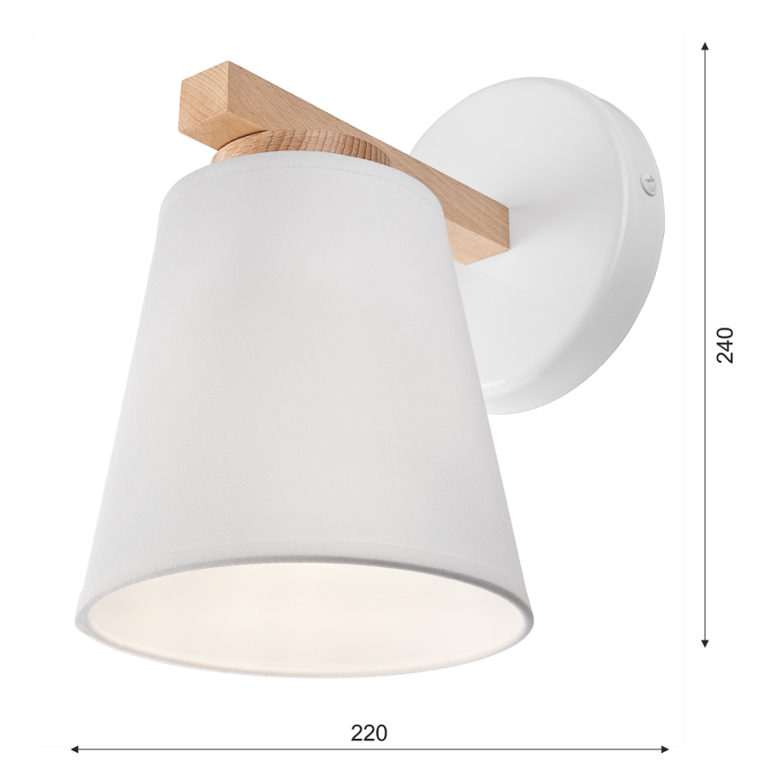 Επιτοίχιο φωτιστικό ELLIE 1xE27/60W/230V οξιά