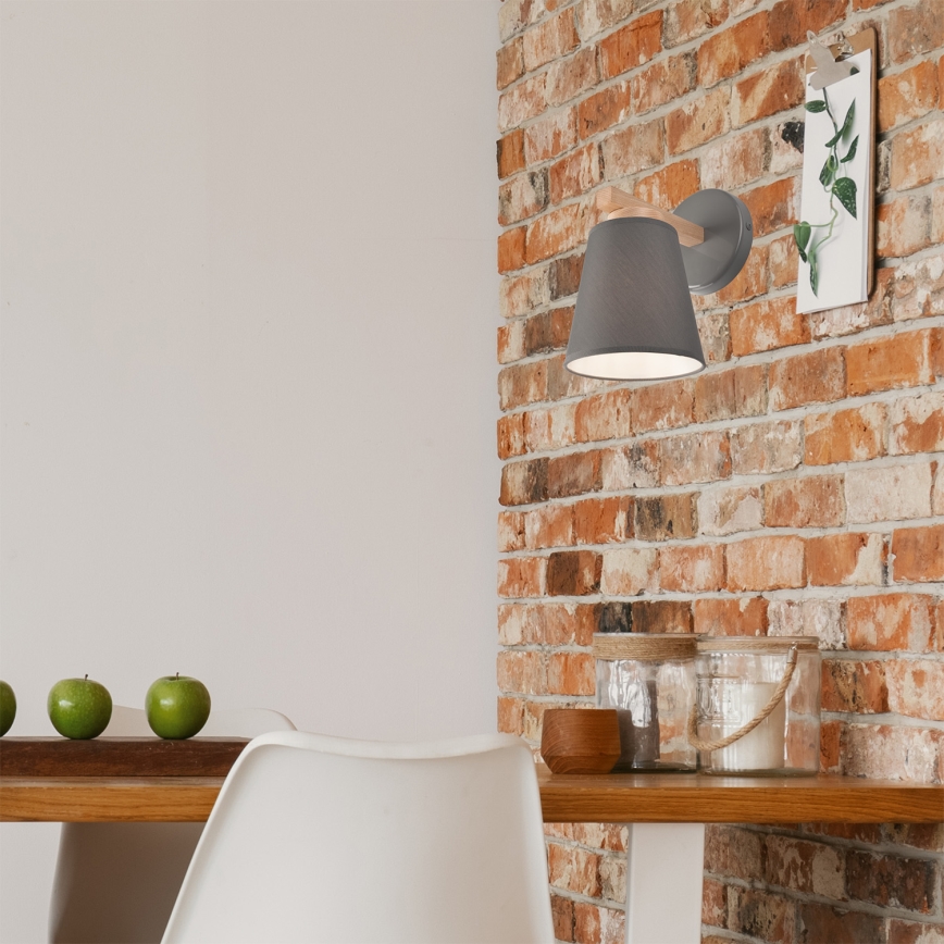 Επιτοίχιο φωτιστικό ELLIE 1xE27/60W/230V οξιά