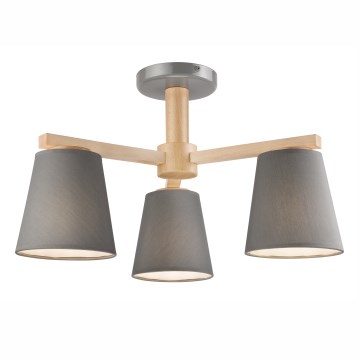 Επιτοίχιο φωτιστικό ELLIE 3xE27/60W/230V γκρι/οξιά