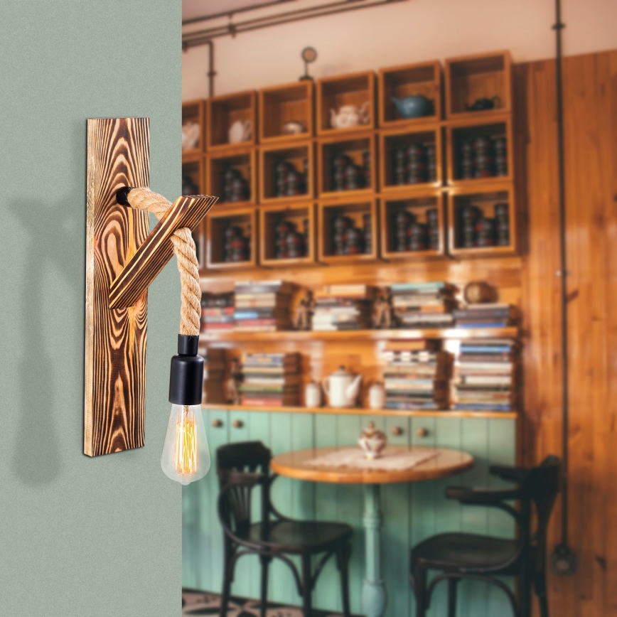 Επιτοίχιο φωτιστικό EREBOS 1xE27/40W/230V καφέ