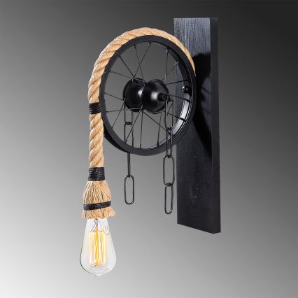 Επιτοίχιο φωτιστικό EREBOS 1xE27/40W/230V μαύρο/καφέ