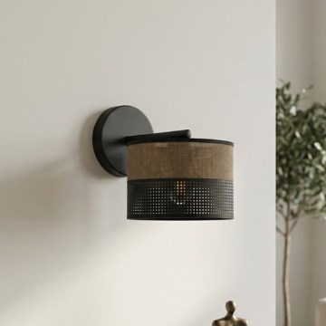 Επιτοίχιο φωτιστικό KARBON 1xE27/15W/230V μαύρο/καφέ