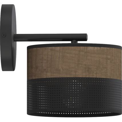 Επιτοίχιο φωτιστικό KARBON 1xE27/15W/230V μαύρο/καφέ