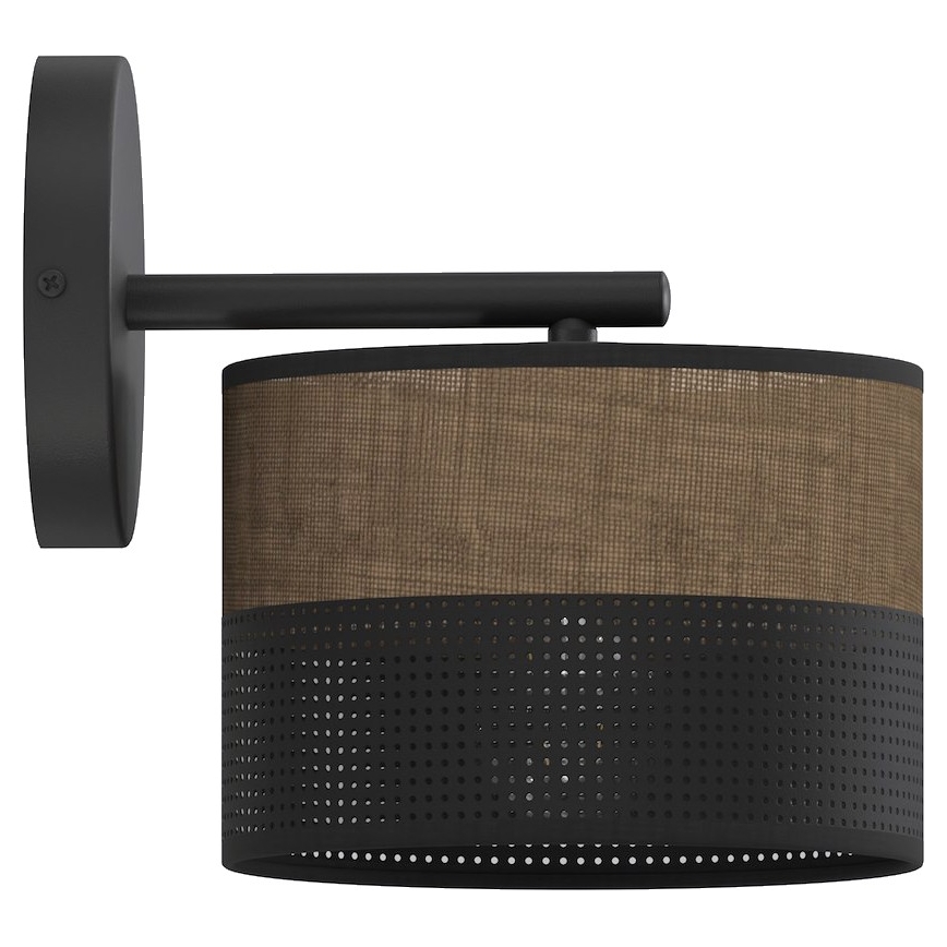 Επιτοίχιο φωτιστικό KARBON 1xE27/15W/230V μαύρο/καφέ