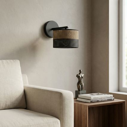 Επιτοίχιο φωτιστικό KARBON 1xE27/15W/230V μαύρο/καφέ